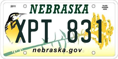 NE license plate XPT831