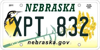 NE license plate XPT832
