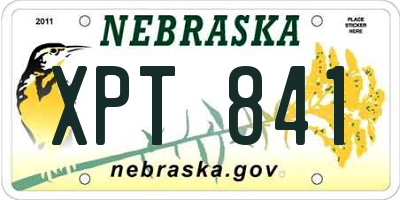 NE license plate XPT841