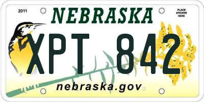 NE license plate XPT842