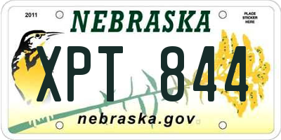 NE license plate XPT844