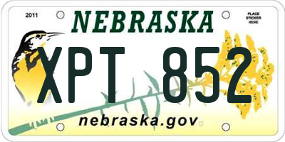 NE license plate XPT852