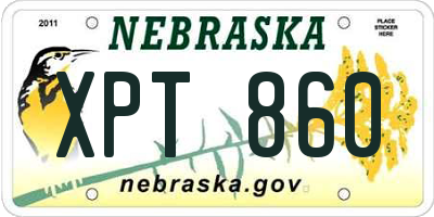 NE license plate XPT860
