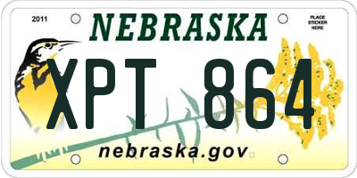 NE license plate XPT864