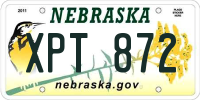 NE license plate XPT872