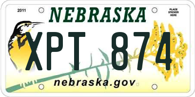 NE license plate XPT874
