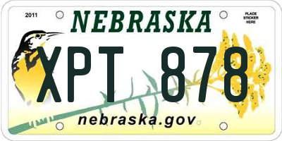 NE license plate XPT878