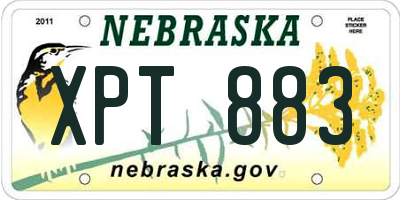 NE license plate XPT883