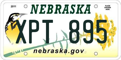 NE license plate XPT895