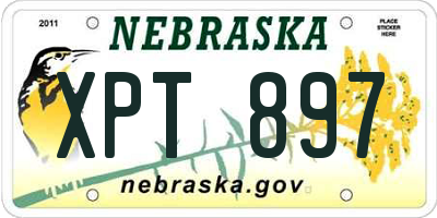 NE license plate XPT897