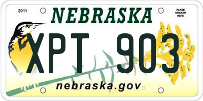 NE license plate XPT903