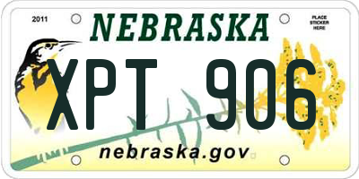 NE license plate XPT906