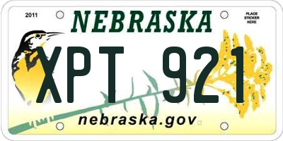 NE license plate XPT921