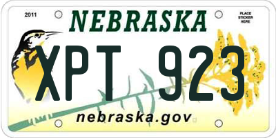NE license plate XPT923