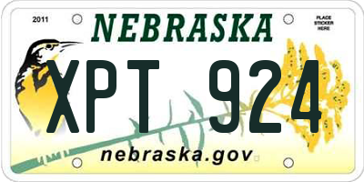 NE license plate XPT924