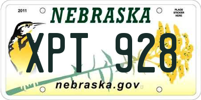 NE license plate XPT928