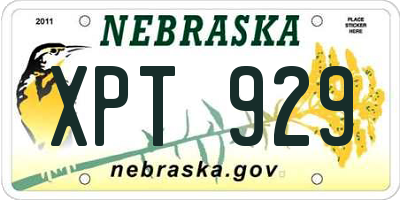 NE license plate XPT929