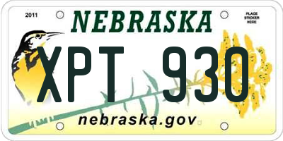 NE license plate XPT930