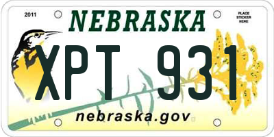 NE license plate XPT931