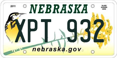 NE license plate XPT932