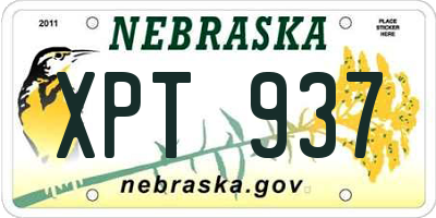 NE license plate XPT937