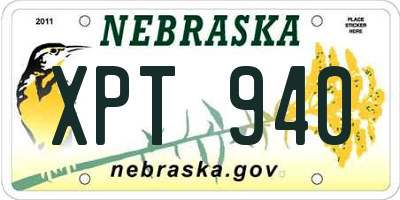 NE license plate XPT940