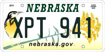 NE license plate XPT941