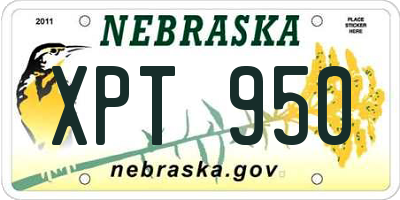 NE license plate XPT950