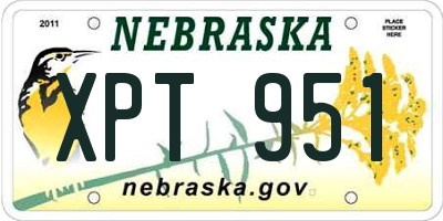 NE license plate XPT951