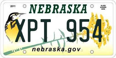 NE license plate XPT954