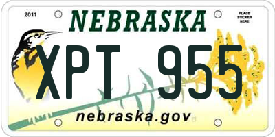 NE license plate XPT955