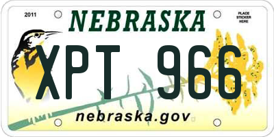 NE license plate XPT966