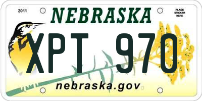 NE license plate XPT970