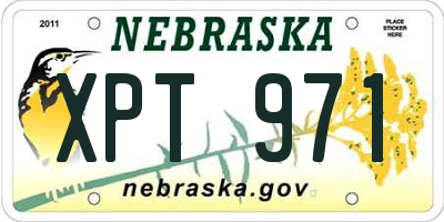 NE license plate XPT971