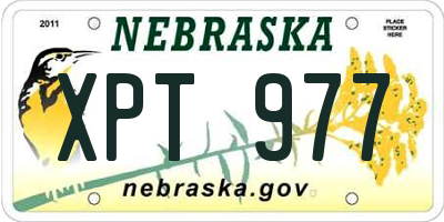 NE license plate XPT977