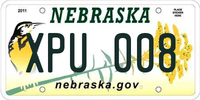 NE license plate XPU008