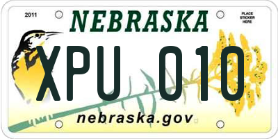 NE license plate XPU010