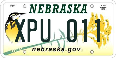 NE license plate XPU011