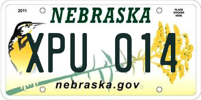 NE license plate XPU014