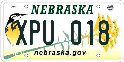 NE license plate XPU018