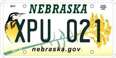 NE license plate XPU021