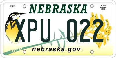NE license plate XPU022