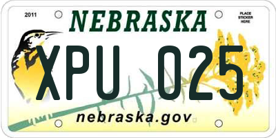 NE license plate XPU025