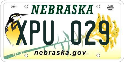 NE license plate XPU029