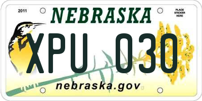 NE license plate XPU030