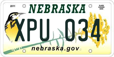 NE license plate XPU034