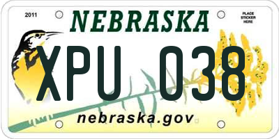 NE license plate XPU038