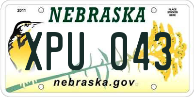 NE license plate XPU043