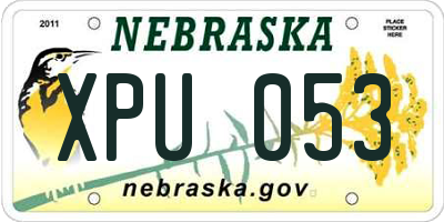 NE license plate XPU053
