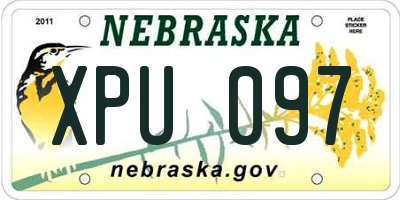 NE license plate XPU097